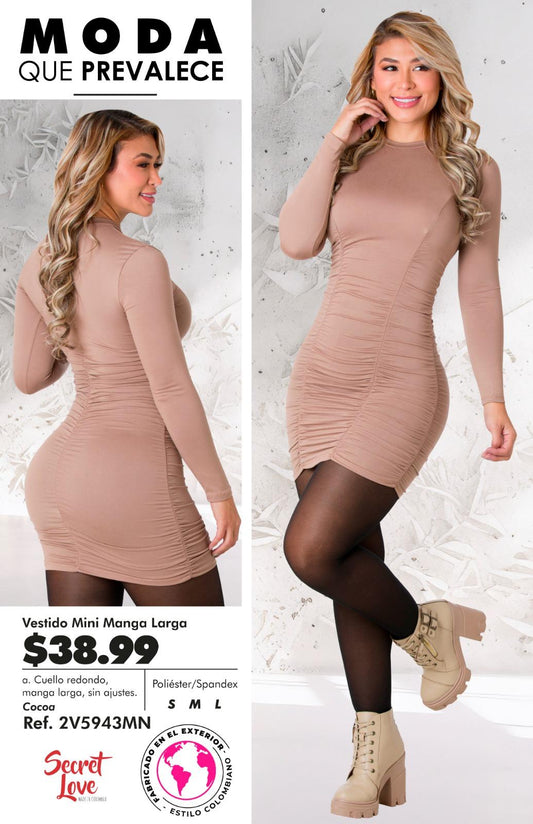 Vestido Mini Manga Larga