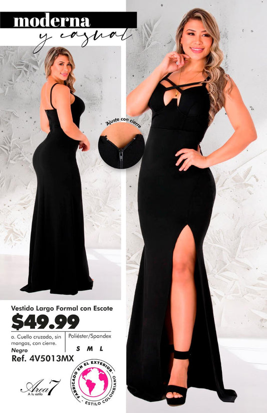 Vestido Largo Formal con Escote