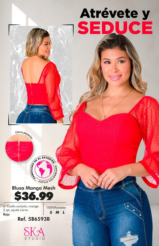Blusa Manga Mesh